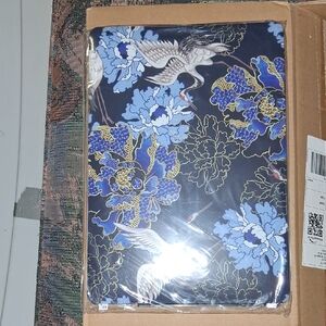 Floral Pattern Laptop Sleeve - Blue and Gold